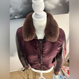Schott Burgundy Leather Jacket